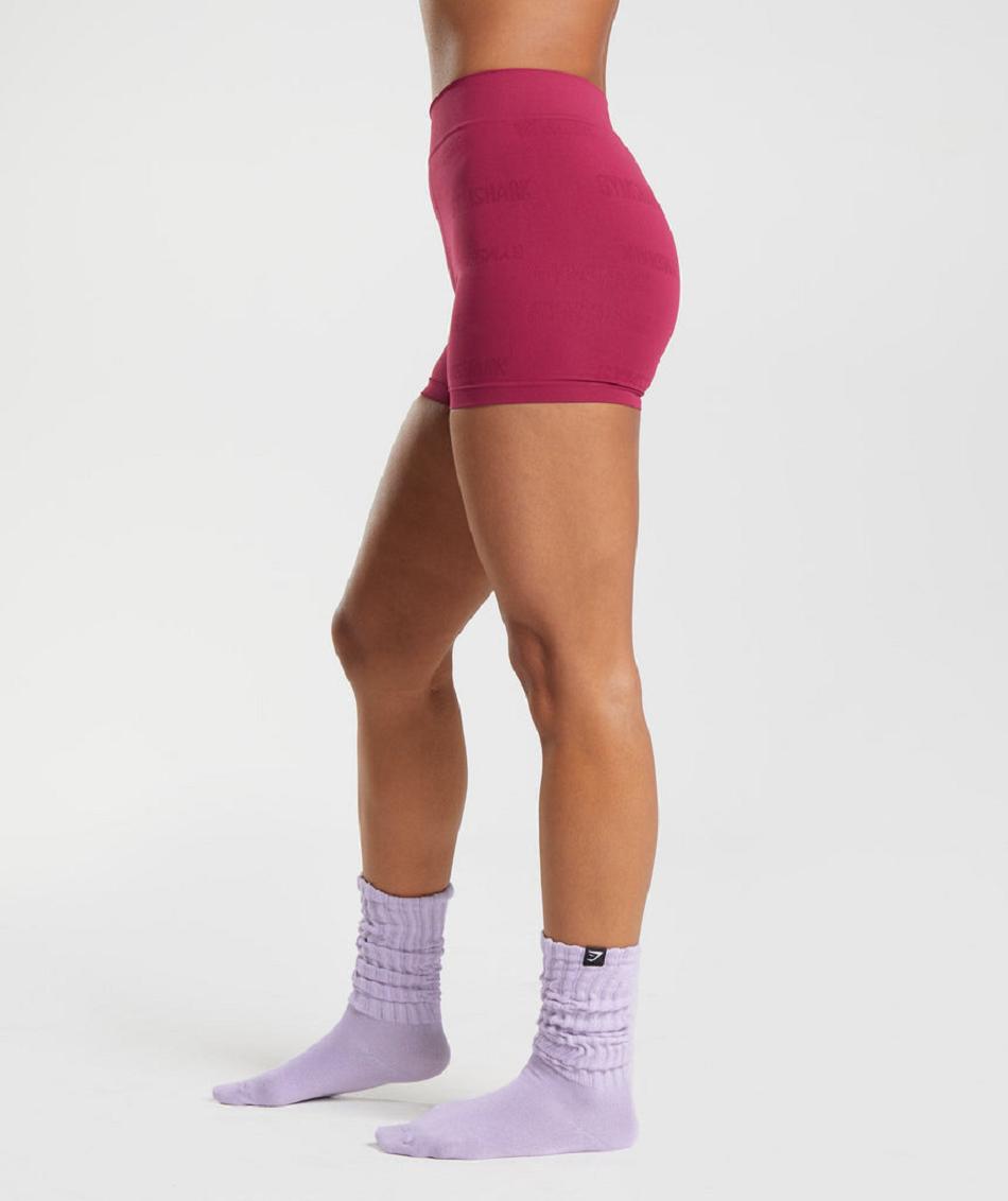 Boxer Gymshark Seamless Jacquard Mujer Rosas | CO 2978AHK